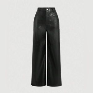 Vintage Faux Leather Pants For Women
